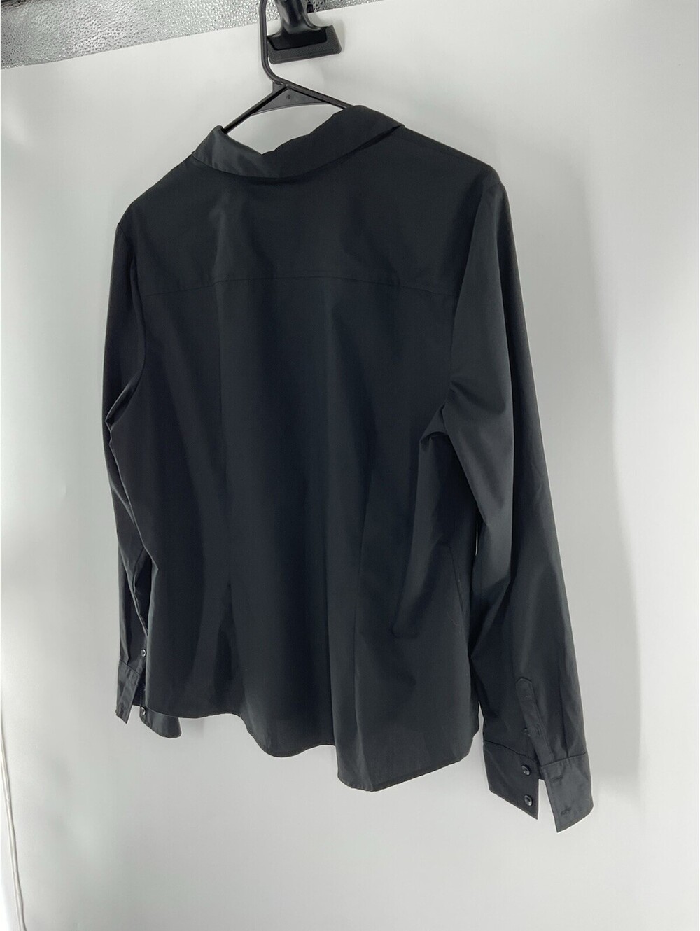 Liz Claiborne Petite PXL Black Button Up Blouse Stretch 103 - Picture 5 of 5